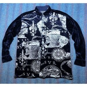 Vintage Maurice Emde Demain Les Barbares Long Sleeve Baroque Shirt Made France